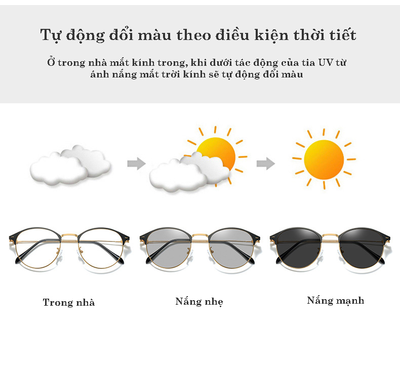 kính mát đổi màu khi ra nắng